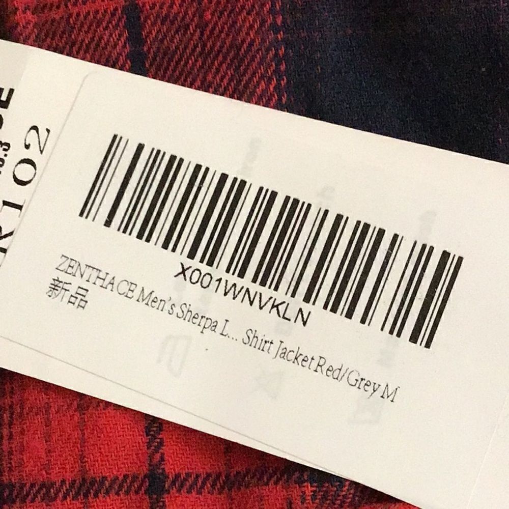 Zenthace Red Plaid Sherpa Fleece Lined Hooded Zip Up Jacket NEW - Picture 13 of 15